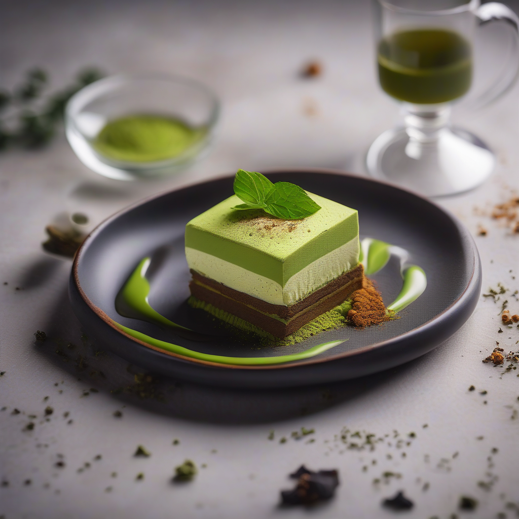 Matcha Tiramisu with Stone-Ground Tea and Light Mousse